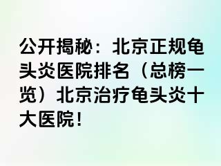 公开揭秘：北京正规龟头炎医院排名（总榜一览）北京治疗龟头炎十大医院！