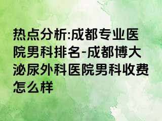 热点分析:成都专业医院男科排名-成都博大泌尿外科医院男科收费怎么样
