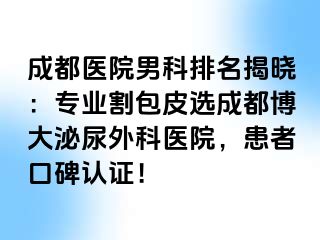 成都医院男科排名揭晓：专业割包皮选成都博大泌尿外科医院，患者口碑认证！