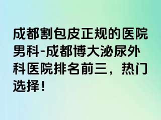 成都割包皮正规的医院男科-成都博大泌尿外科医院排名前三，热门选择！