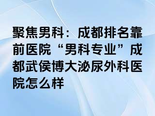 聚焦男科：成都排名靠前医院“男科专业”成都武侯博大泌尿外科医院怎么样