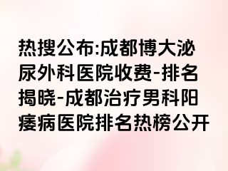 热搜公布:成都博大泌尿外科医院收费-排名揭晓-成都治疗男科阳痿病医院排名热榜公开