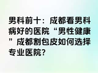 男科前十：成都看男科病好的医院“男性健康”成都割包皮如何选择专业医院？